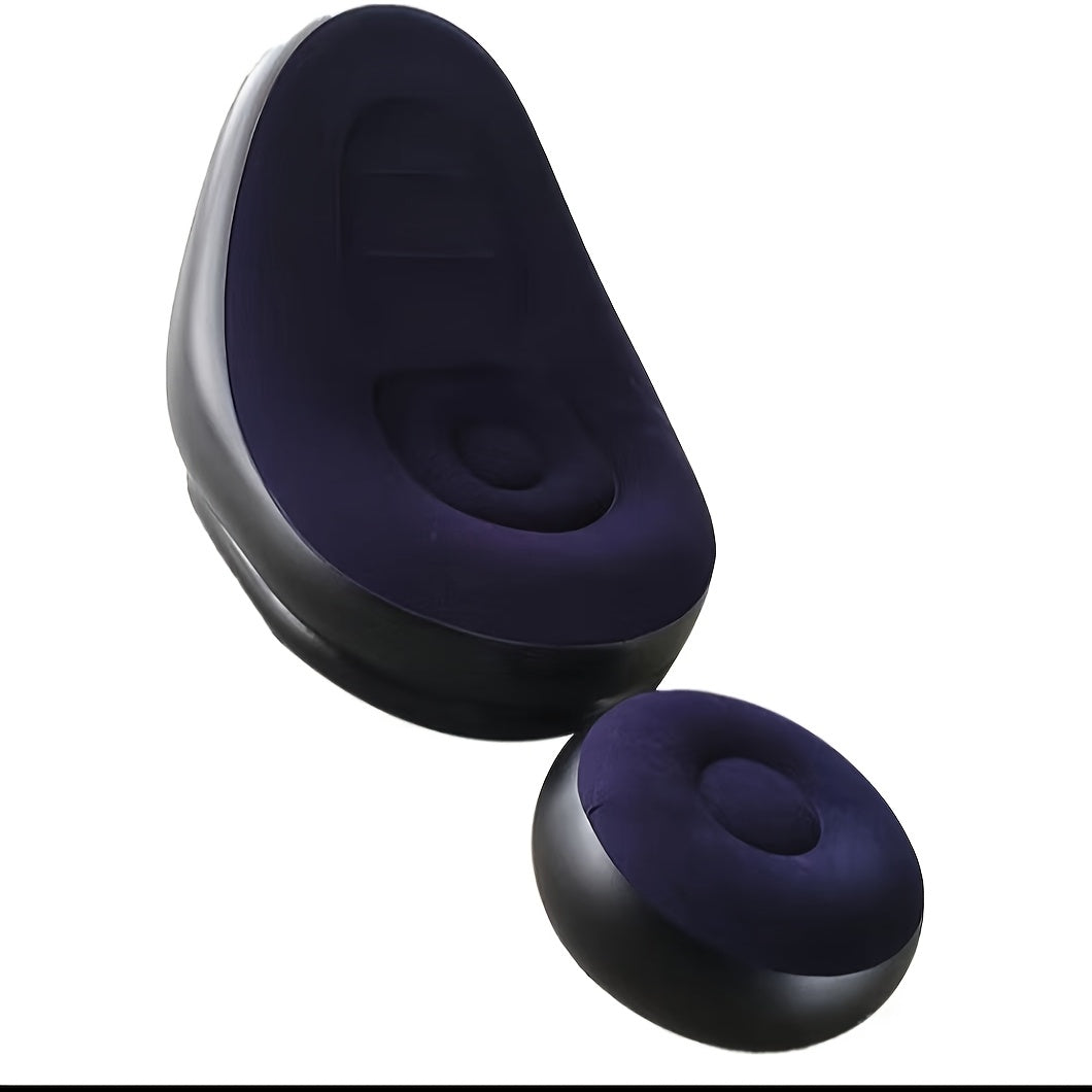 1 inflatable lounge chair with footrest, portable and easy to clean, a multifunctional sofa suitable for both indoor and outdoor use. It is an ideal choice for camping, hiking, and holiday gifts, offering comfortable relaxati