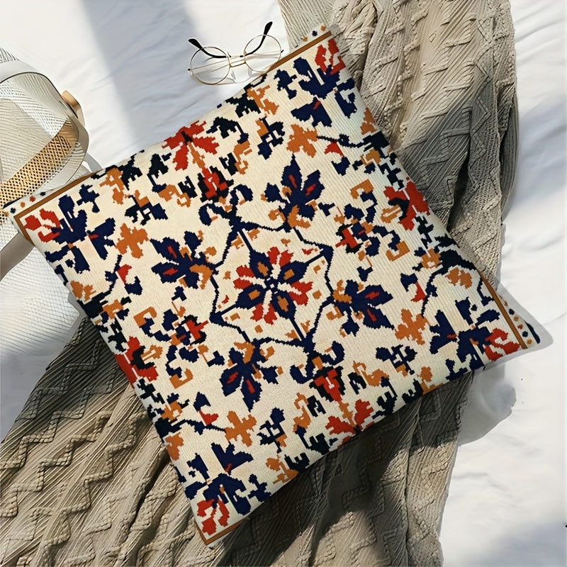 1pc 2D flat printing, short plush single side print Non-real embroidery 45.72x45.72 cm, embroidery palestinian jordanian arabic traditional tatreez realistic embroidery cross stitch pattern17 lght by qualitshirt autumn leaves