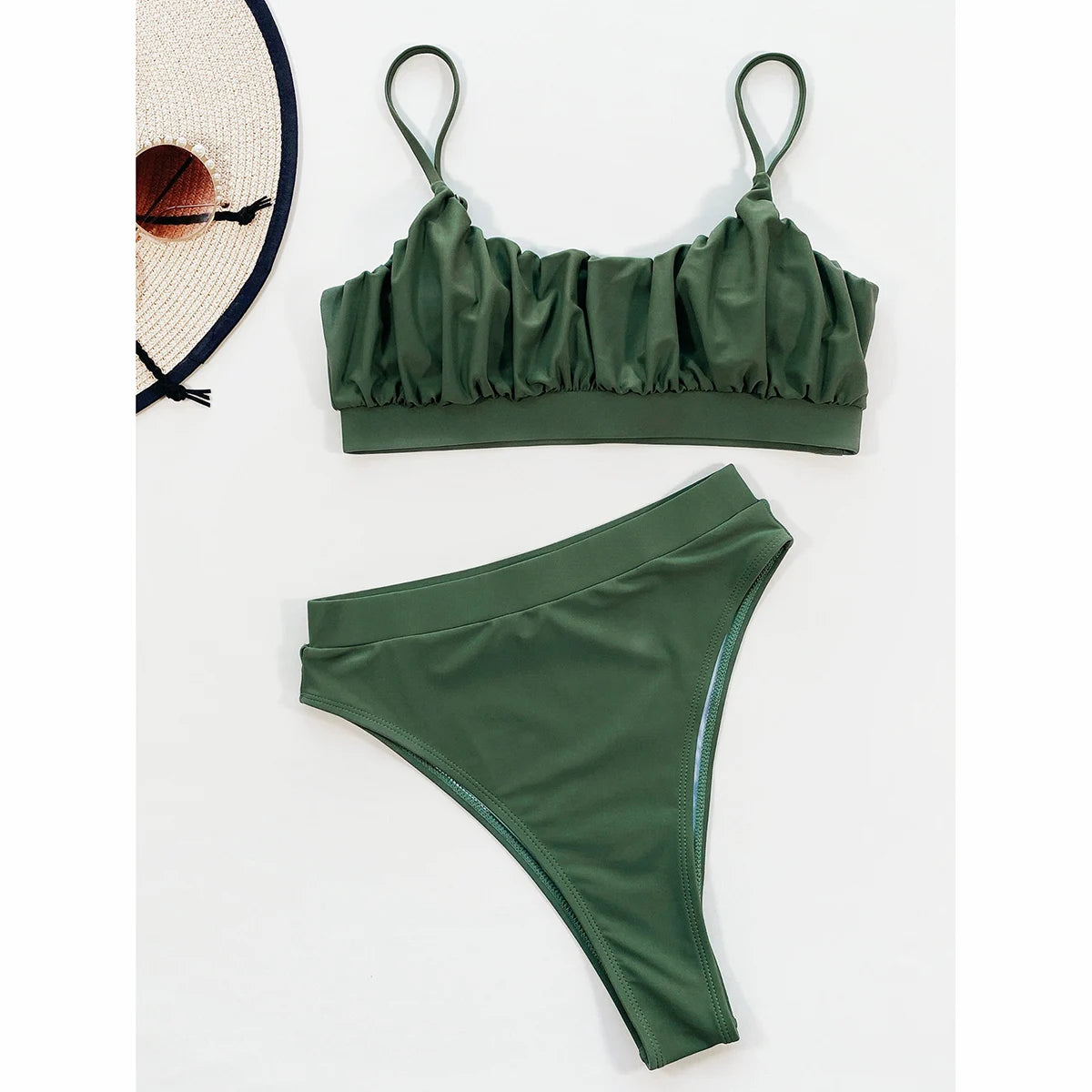 Women Swimsuit Female Swimwear 2024 Bikini High Waisted Bikini Set Push Up Bathing Suit Ruffle Swimming Suit Beachwear Swimsuit