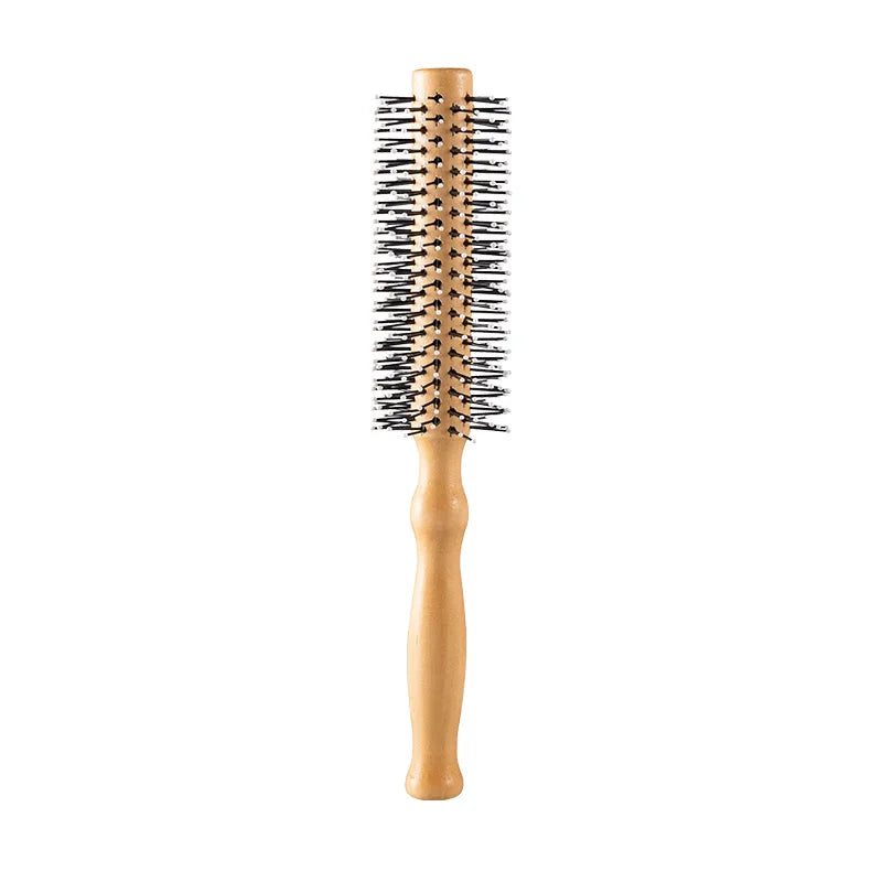 Curly Hair Styling Definition Barrel Brush With Elastic Plastic Pins Round Barber Hairbrush Cylindrical Nylon Teeth Roller Comb