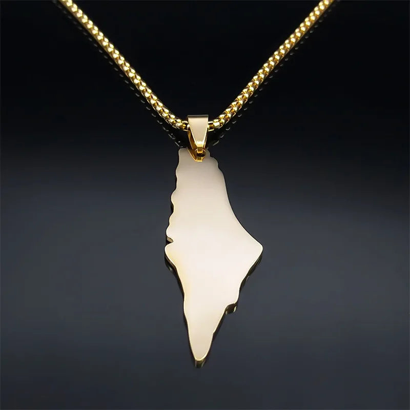 HNSP Palestine Stainless Steel Pendant Chain Necklace For Men Women Palestine Series Jewelry Accessories