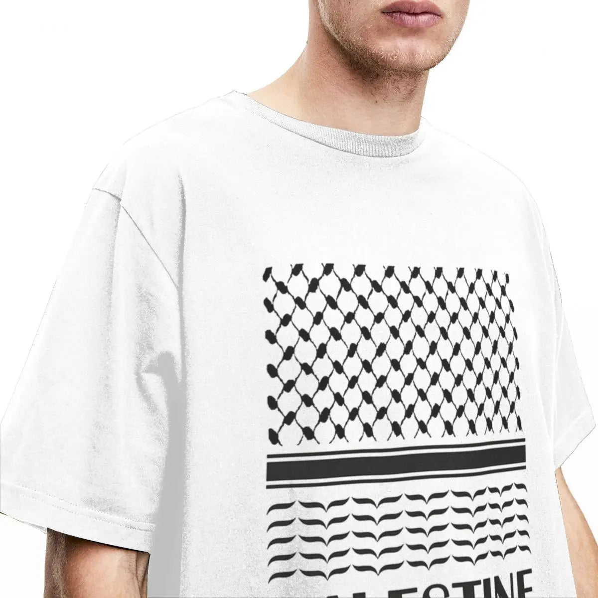 Vintage T-Shirt Palestine Map Cotton T Shirts Palestinian Kufiya Fashion Tshirt for Adult Summer Y2K Casual Short Sleeve Tees
