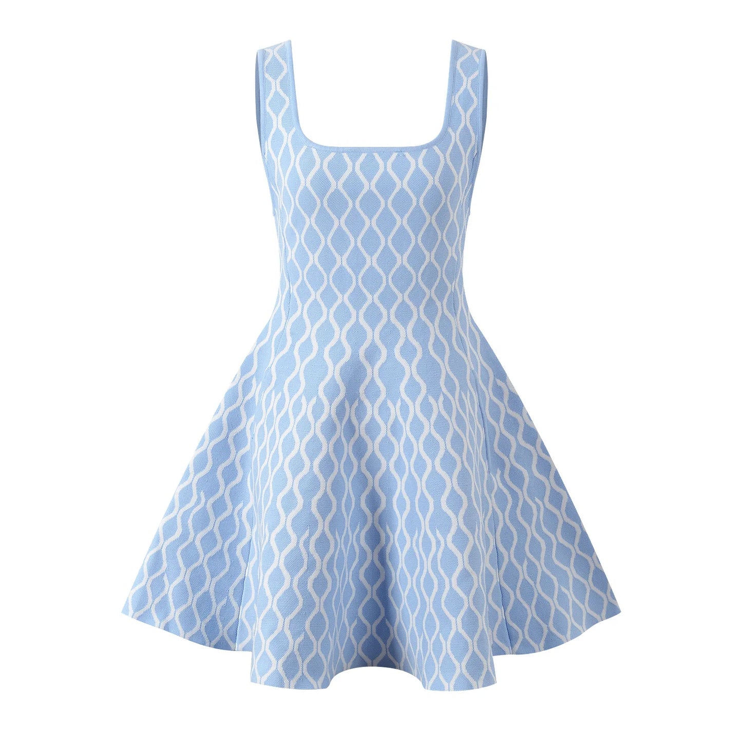 Women's knitted strap dress 2024 early fall new fashion diamond check thin sleeveless dress