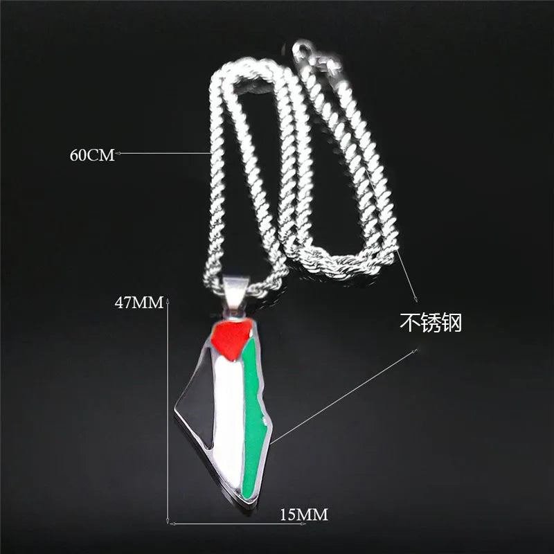 HNSP Palestine Stainless Steel Pendant Chain Necklace For Men Women Palestine Series Jewelry Accessories