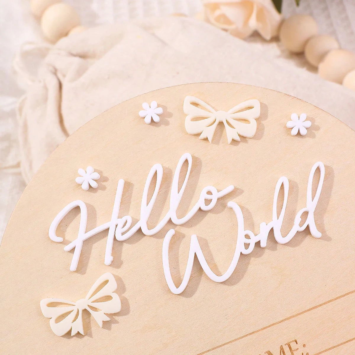 Ylsteed hello world newborn name sign dusty pink butterfly star deco baby birth announcement sign for hospital newborn props