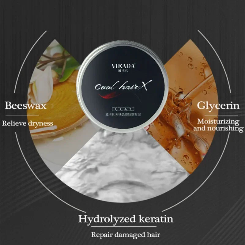 Fashion Styling Matte Hair Styling Wax Men Hair Styling Mud Strong Hold Non Greasy Daily Use Clay High Strong Hold Low Shine