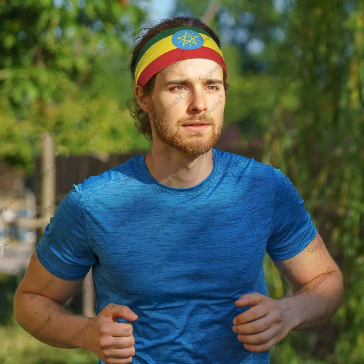 2025 Ethiopia Flag Sweatband Women Men Moisture Wicking Syriac Aram Gym Headband for Cycling Yoga