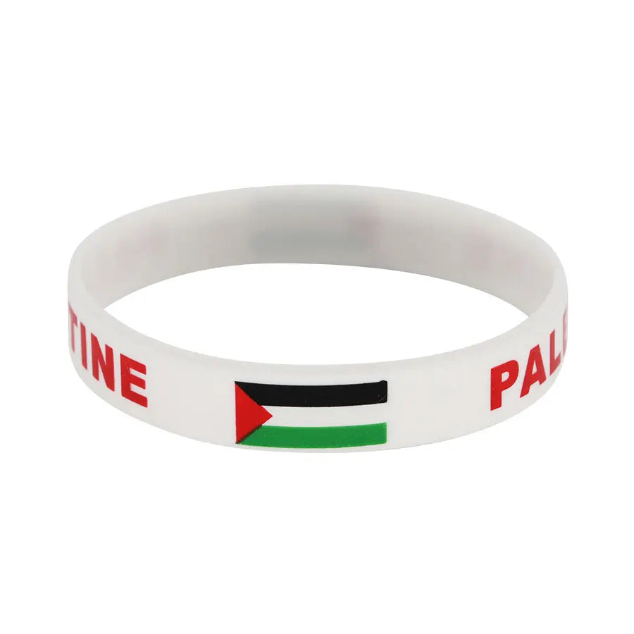 Customized 2pcs Palestine Wristband Sport Silicone Bracelet Rubber Band Fashion Accessory