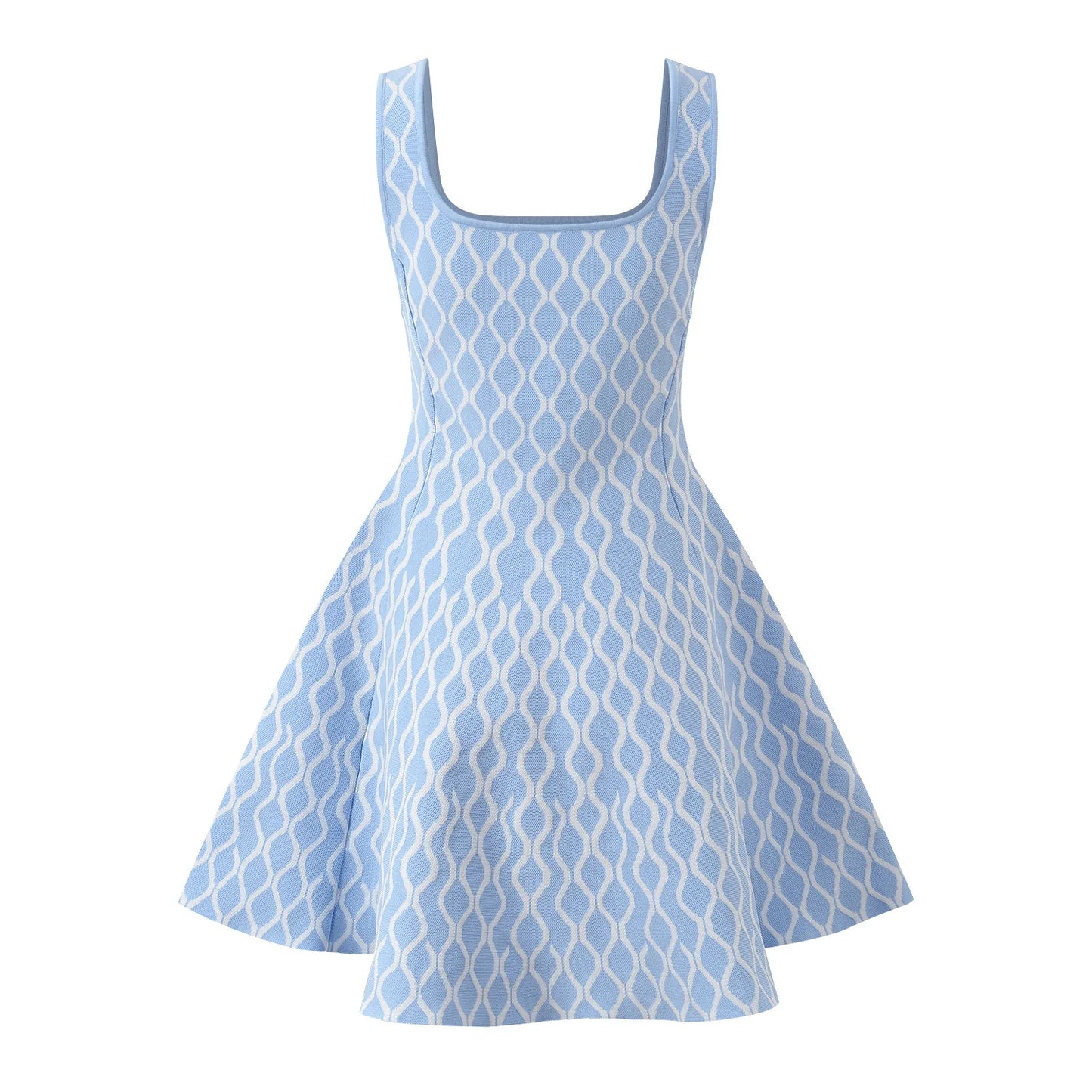 Women's knitted strap dress 2024 early fall new fashion diamond check thin sleeveless dress