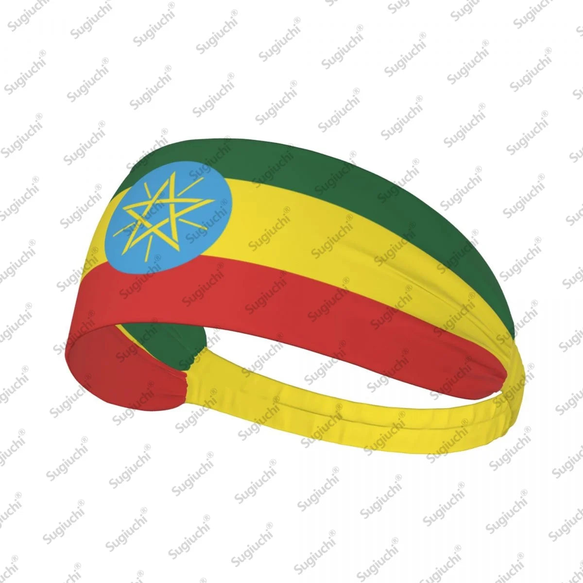 2025 Ethiopia Flag Sweatband Women Men Moisture Wicking Syriac Aram Gym Headband for Cycling Yoga