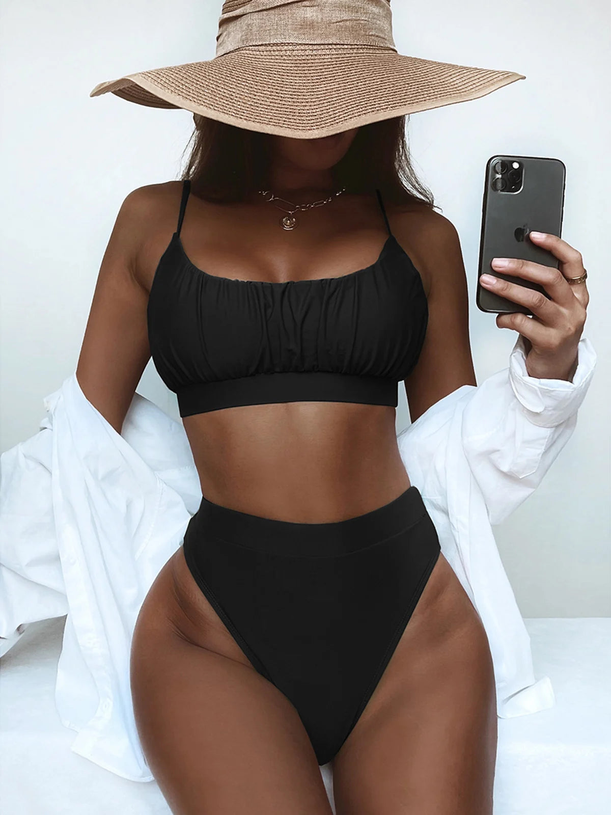 Women Swimsuit Female Swimwear 2024 Bikini High Waisted Bikini Set Push Up Bathing Suit Ruffle Swimming Suit Beachwear Swimsuit