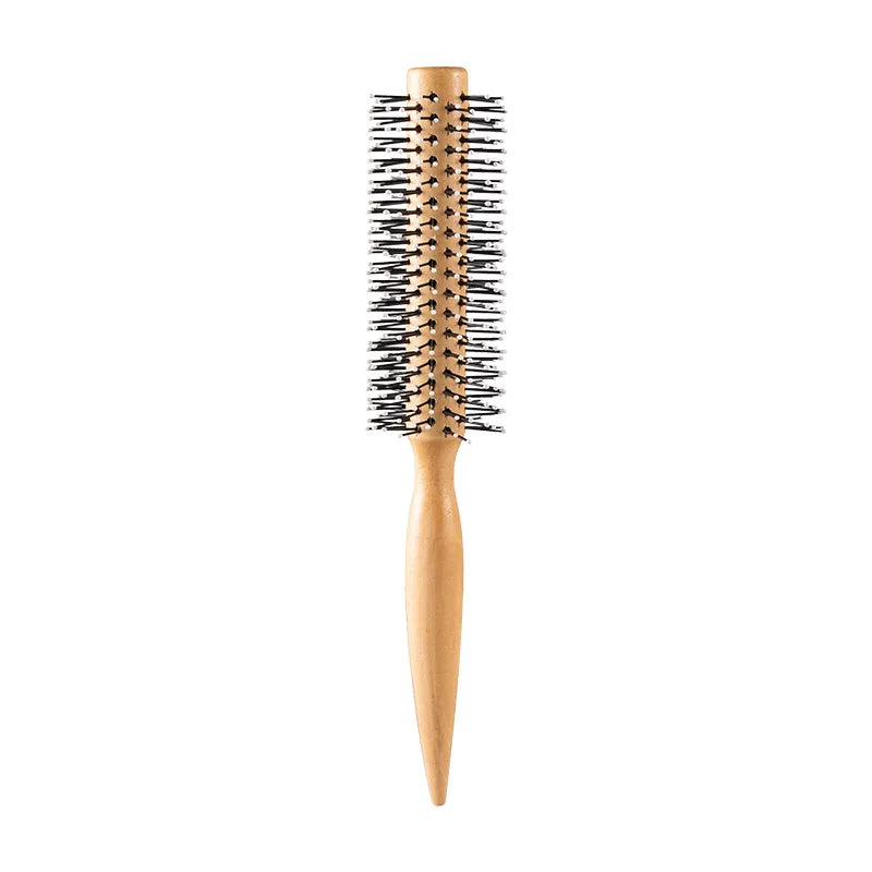 Curly Hair Styling Definition Barrel Brush With Elastic Plastic Pins Round Barber Hairbrush Cylindrical Nylon Teeth Roller Comb