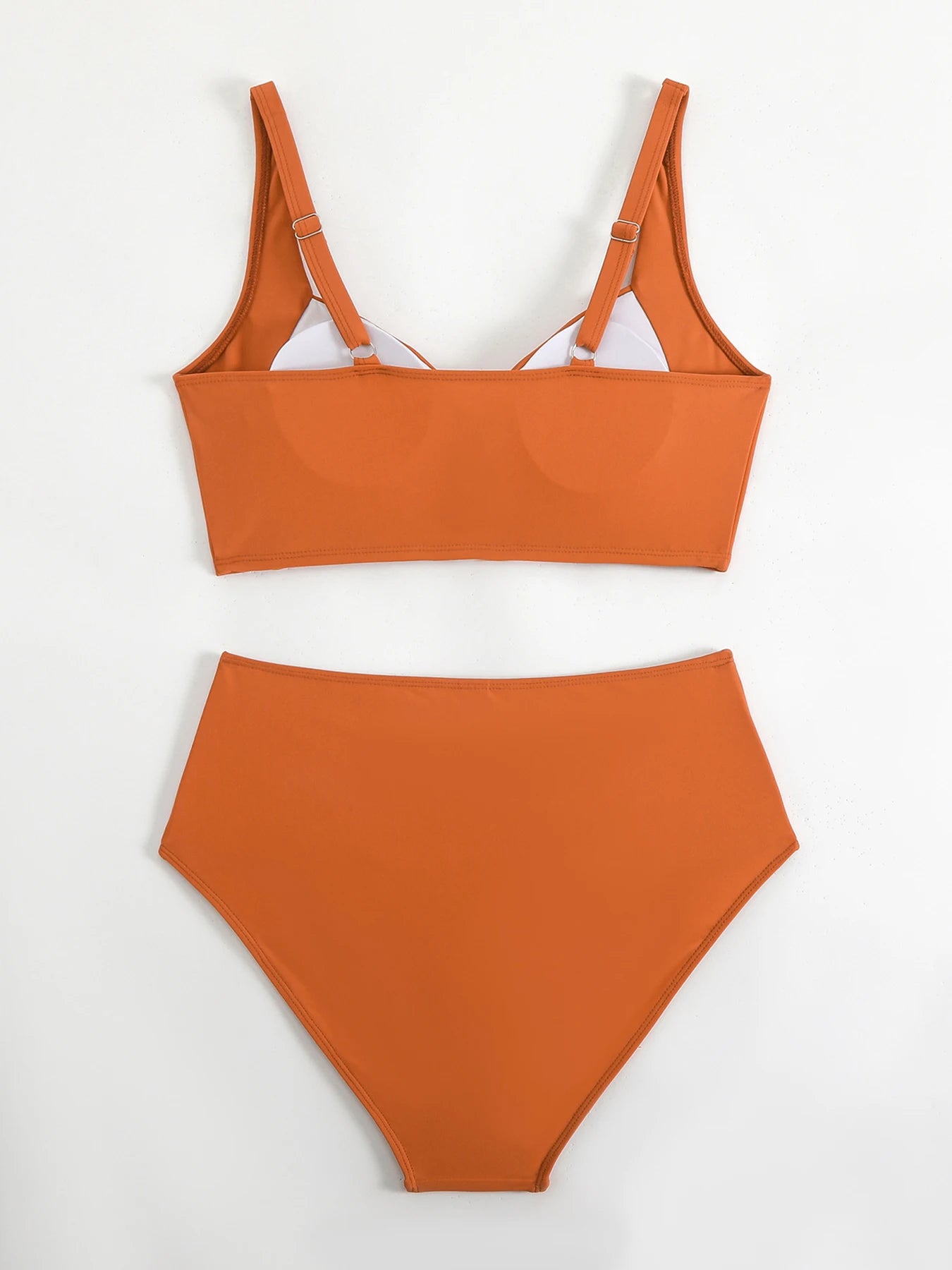 2025 New Solid High Waist Bikini Sets Swimsuit For Women Push Up Swimwear Female Two Pieces Bathing Suit Beachwear Swimming Suit