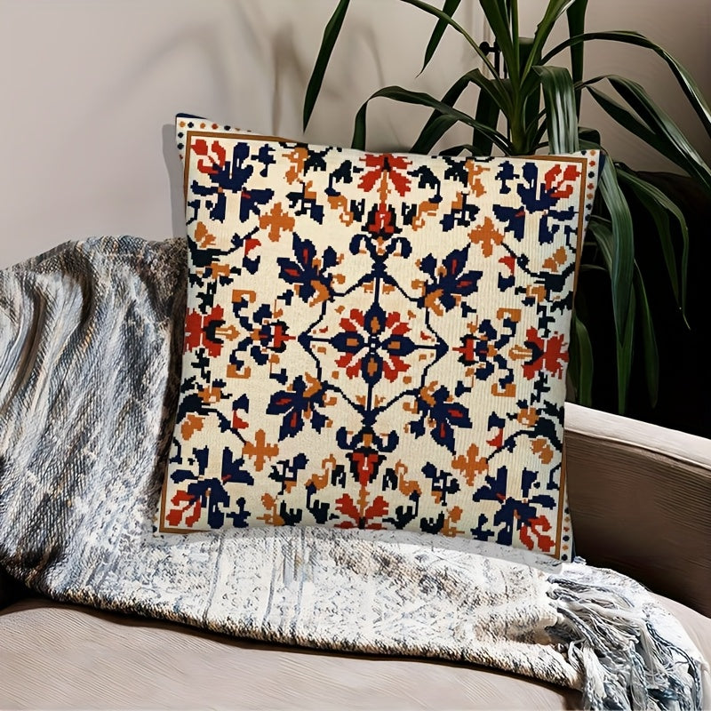 1pc 2D flat printing, short plush single side print Non-real embroidery 45.72x45.72 cm, embroidery palestinian jordanian arabic traditional tatreez realistic embroidery cross stitch pattern17 lght by qualitshirt autumn leaves