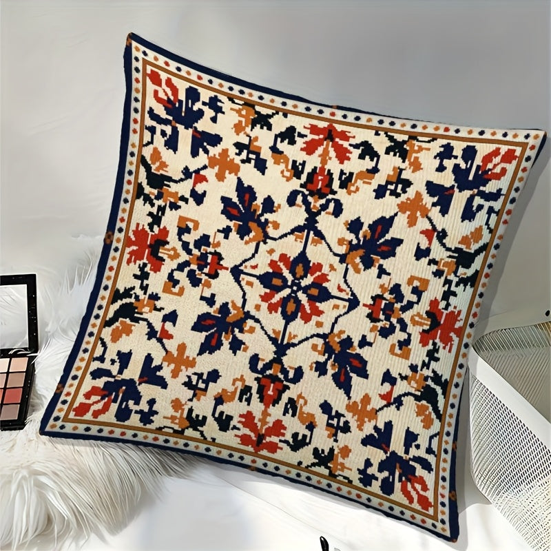 1pc 2D flat printing, short plush single side print Non-real embroidery 45.72x45.72 cm, embroidery palestinian jordanian arabic traditional tatreez realistic embroidery cross stitch pattern17 lght by qualitshirt autumn leaves