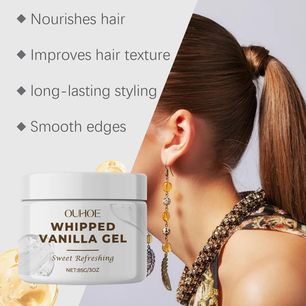 Strong styling wax hair gel for both men and women - long-lasting fluffy anti frizz styling gel cream