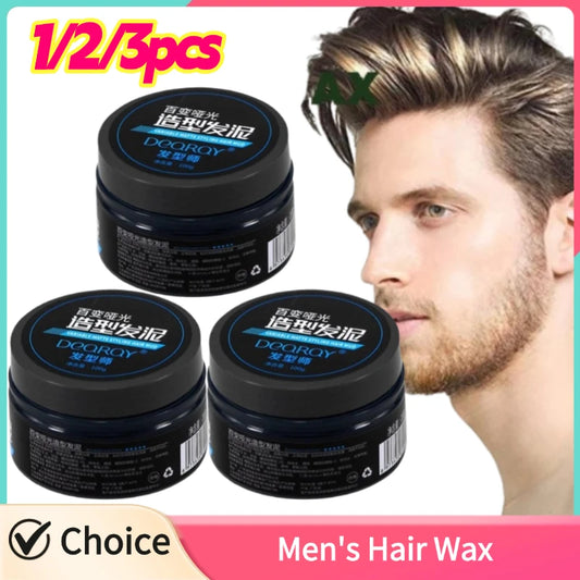 1/2/3PCS Hair Wax Gel Hair Styling Clay For Men Strong Hold Hairstyle Finished Hair Styling Clay Mud Mens Daily Use