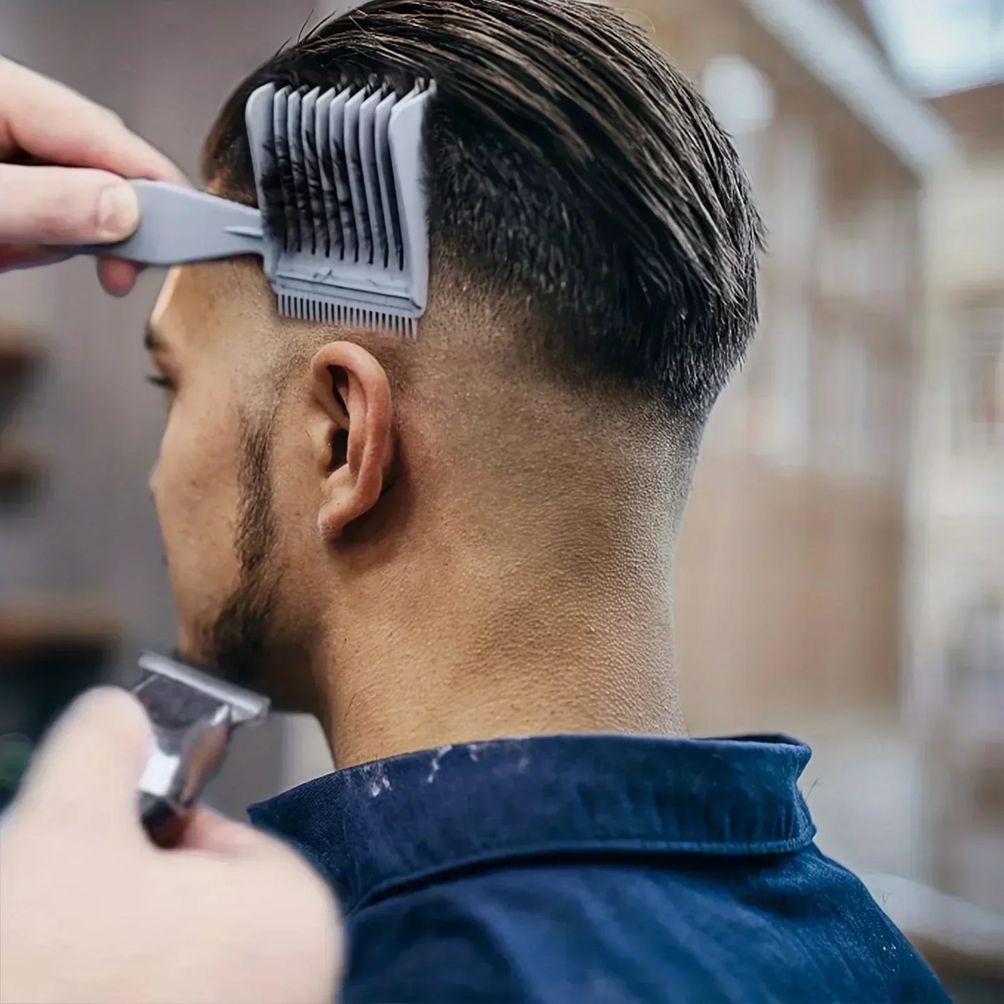 1pc Hair styling positioning comb, men's long handled home hair styling comb, hair salon comb