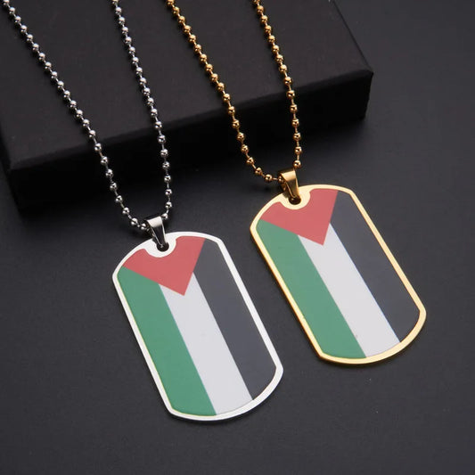 HNSP Stainless Steel Palestine Flag Pendant Necklace For Men Women Palestine Series Jewelry Accessories